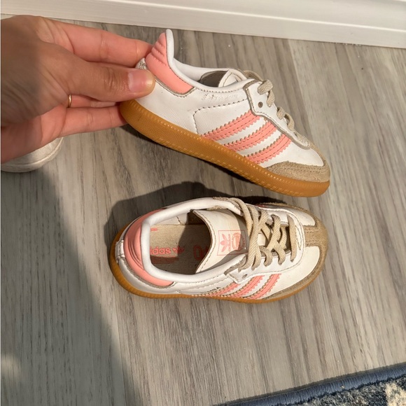 Adidas Kids Samba Pink and White Sneakers - Picture 3 of 4